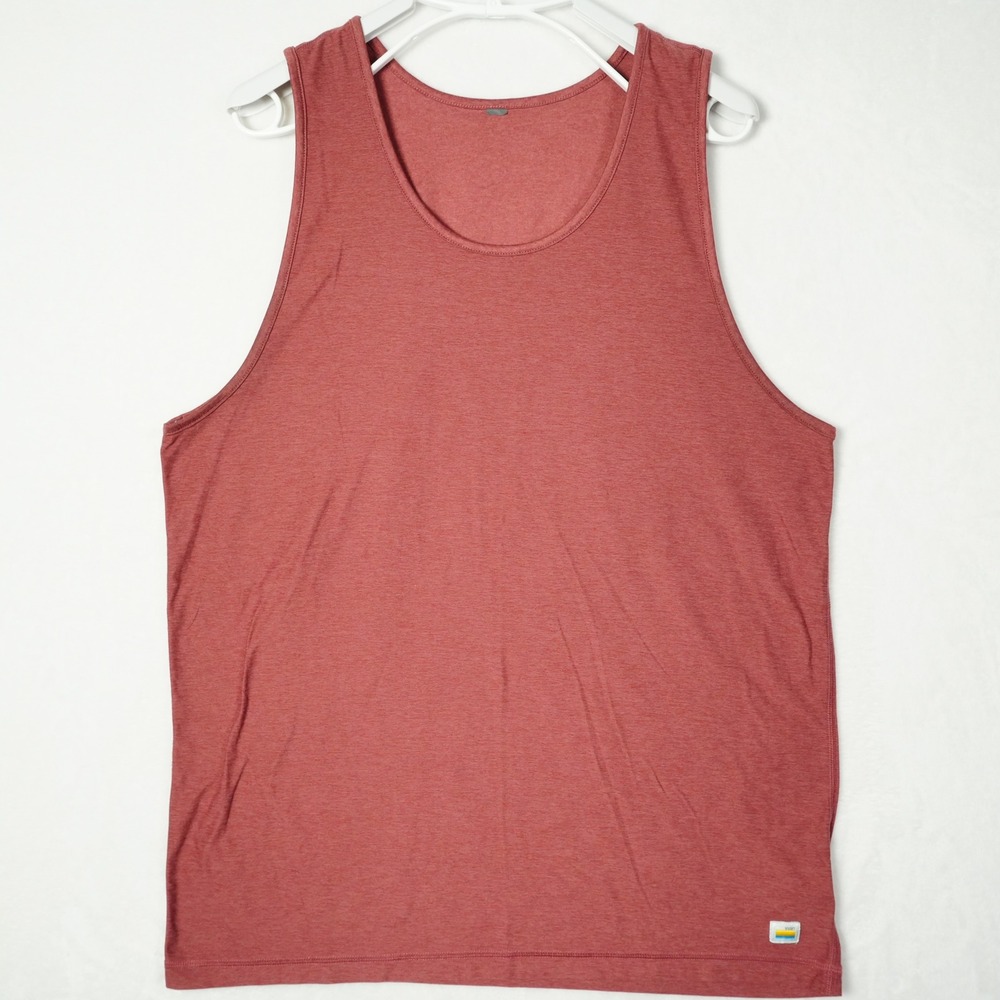 Vuori Strato Tech Tank Top Mens Medium Dark Terracotta Heather V173 Sleeveless
